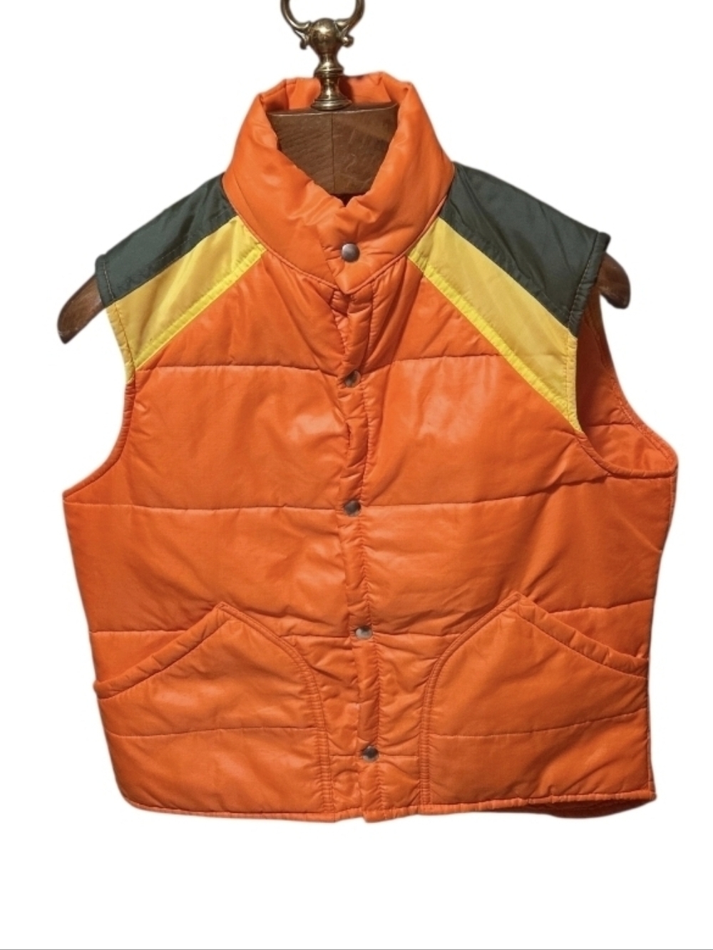 Vintage Montgomery Ward Mens Orange Puffer Vest Size M/L